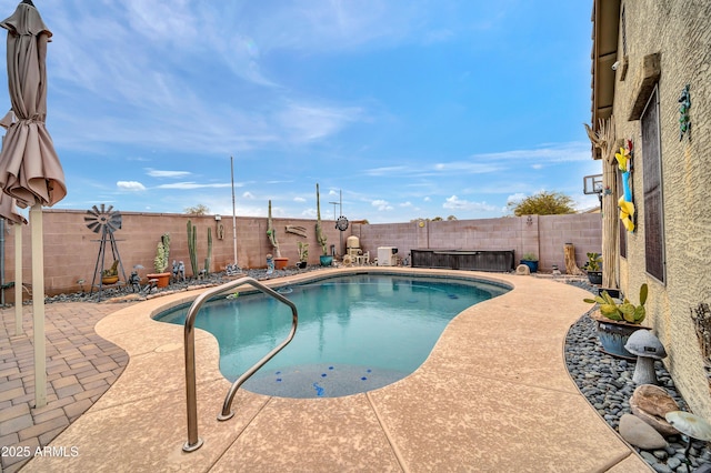 view of pool featuring a patio area