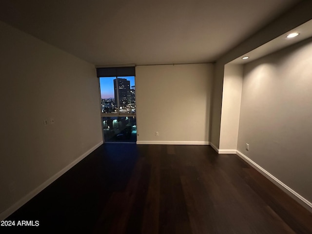 empty room featuring dark hardwood / wood-style floors