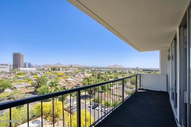 balcony with a mountain view