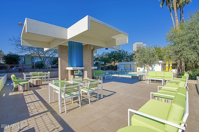 view of patio / terrace with a community pool