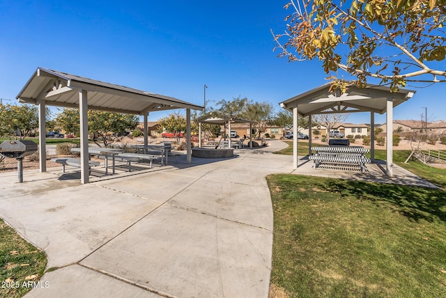 view of property's community featuring a gazebo and a yard