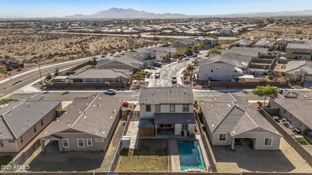 bird's eye view featuring a mountain view