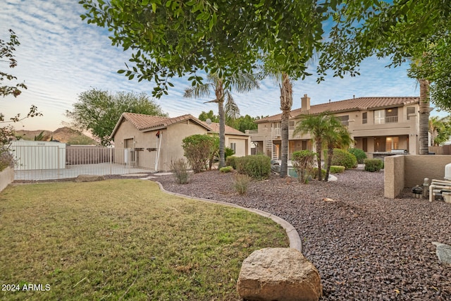 exterior space with a lawn