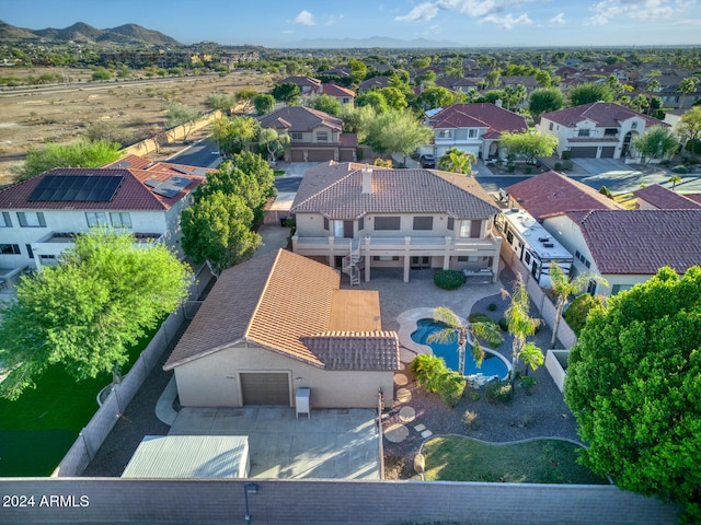 bird's eye view featuring a mountain view