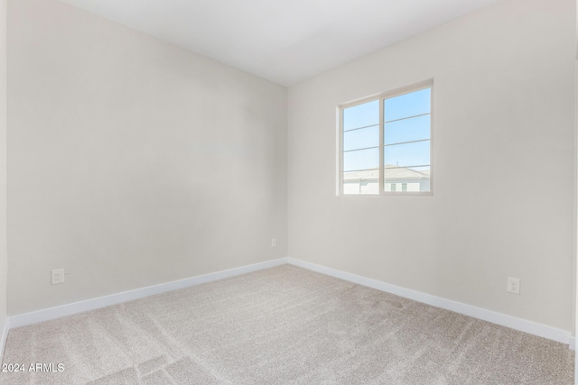 unfurnished room with light carpet