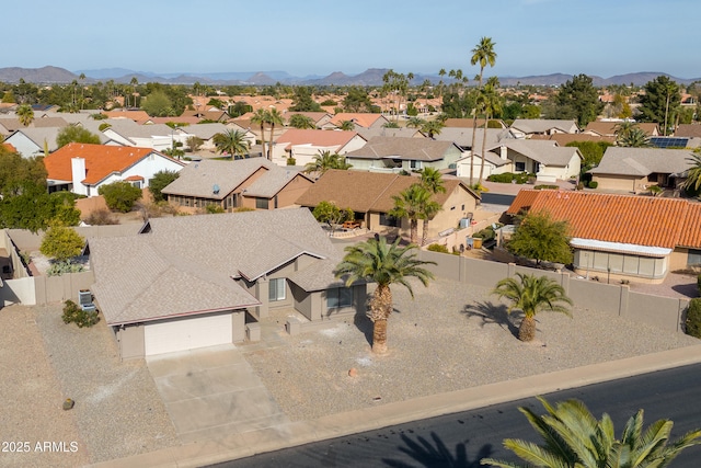 bird's eye view with a mountain view