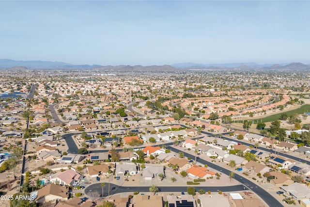 drone / aerial view with a mountain view