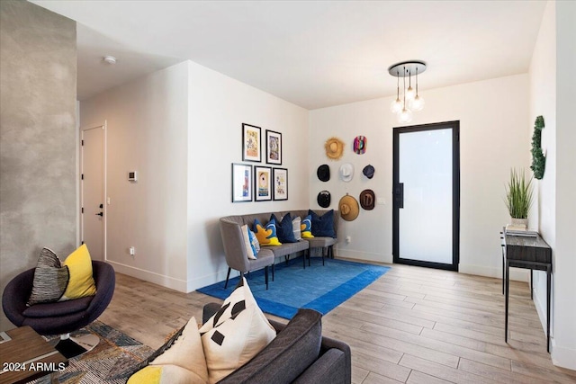 foyer entrance featuring light hardwood / wood-style flooring