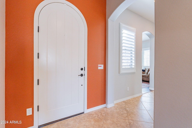 view of tiled entrance foyer