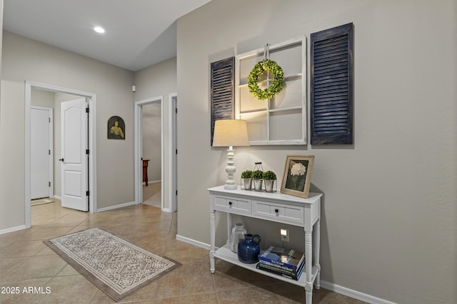 6213 W Gambit Trl, Phoenix, AZ 85083 - hall with light tile patterned floors, baseboards, and recessed lighting