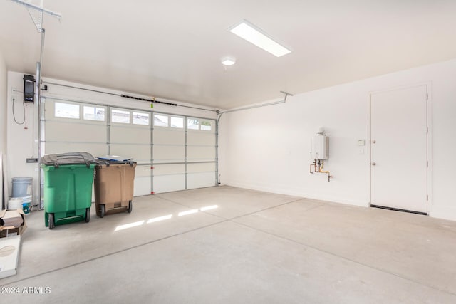 garage with water heater