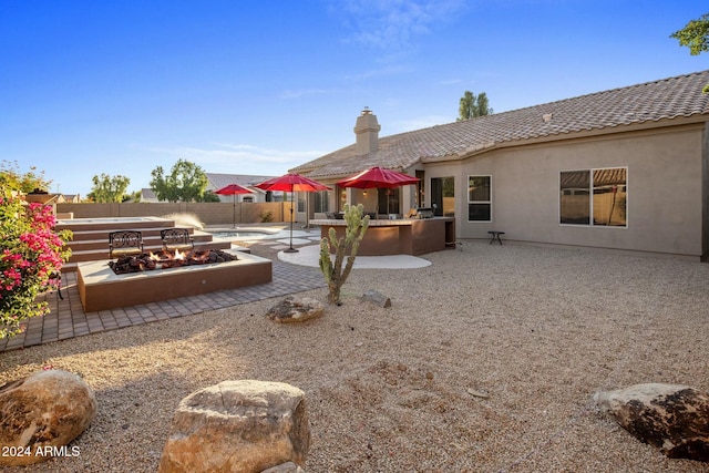 view of yard featuring a bar and a patio area