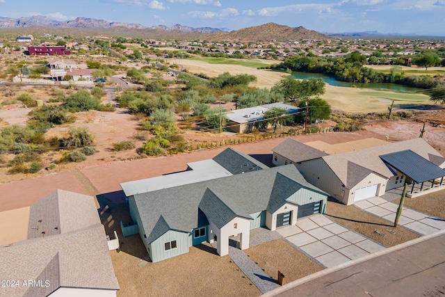 3909 S Veronica Ln, Gold Canyon, AZ 85118 - aerial view featuring golf course view, a water and mountain view, and a residential view