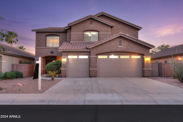 view of front of home featuring a garage