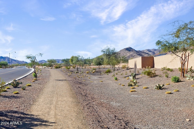 view of road with a mountain view