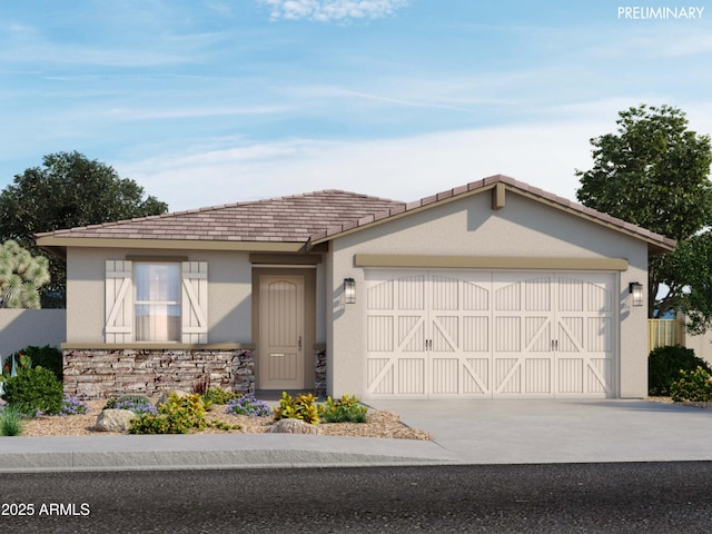 view of front of property featuring a garage