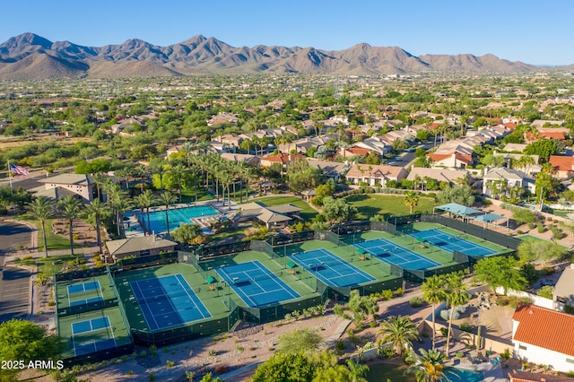 9475 N 115th Pl, Scottsdale, AZ 85259 - aerial view of residential area featuring a mountainous background