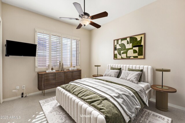 9475 N 115th Pl, Scottsdale, AZ 85259 - bedroom with carpet, baseboards, and ceiling fan