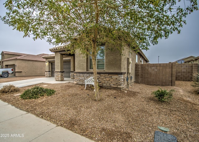 view of front of home featuring a garage