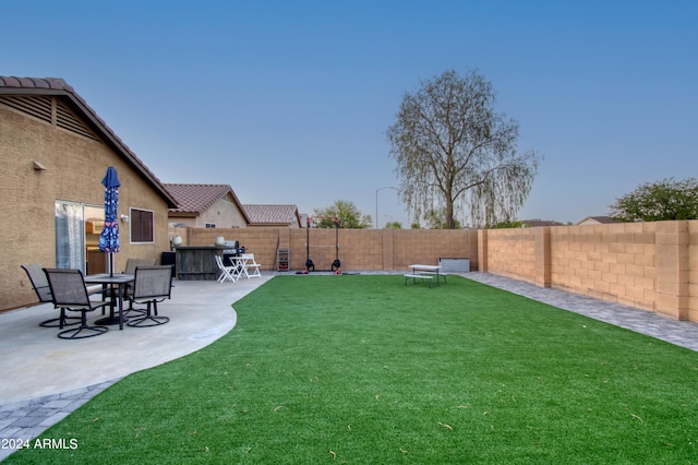 view of yard with a patio