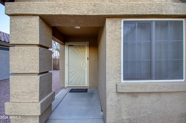 view of doorway to property