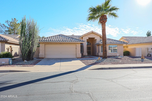 view of front of house with a garage