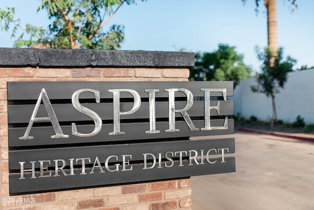 view of community sign