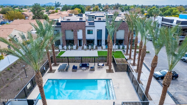 view of swimming pool featuring a patio