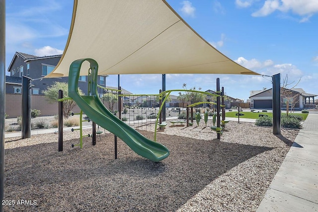 community play area featuring a residential view