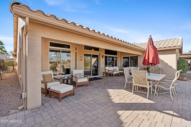 view of patio with an outdoor living space