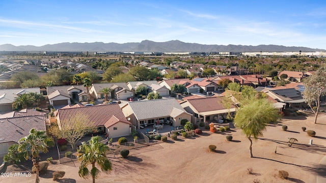 bird's eye view with a mountain view