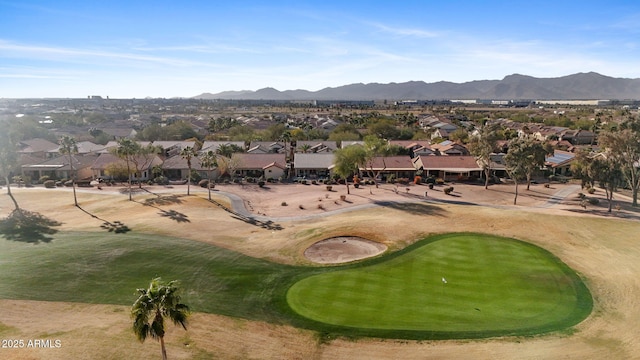 drone / aerial view with a mountain view