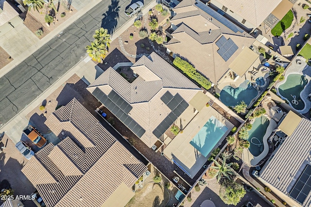 bird's eye view with a residential view