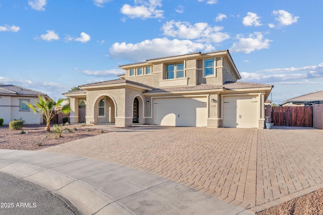 view of front of house with a garage