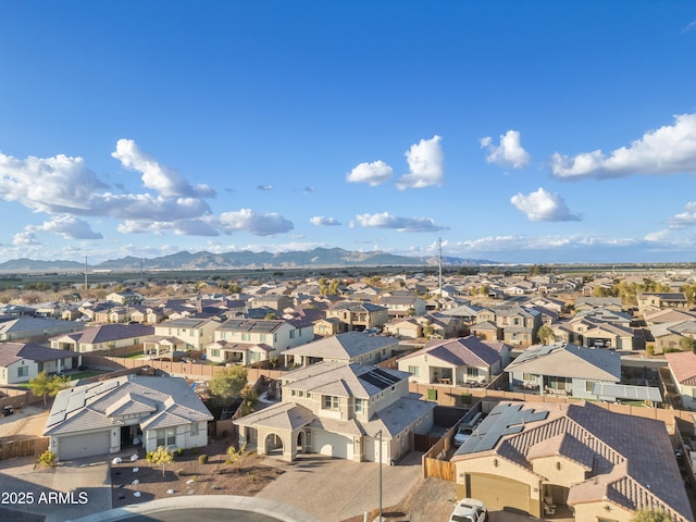 bird's eye view featuring a mountain view