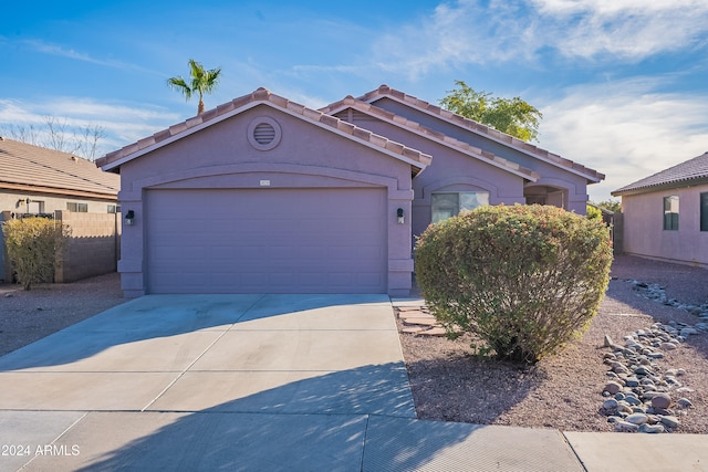 view of front of house with a garage