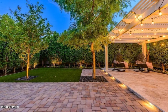 view of patio / terrace featuring a pergola