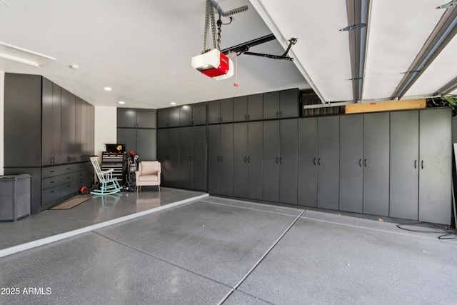 4735 E Harmony Cir, Mesa, AZ 85206 - garage featuring a garage door opener and recessed lighting