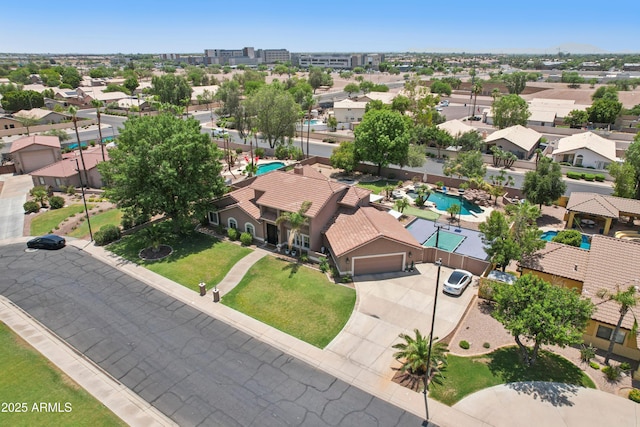 4735 E Harmony Cir, Mesa, AZ 85206 - aerial view of residential area featuring a pool