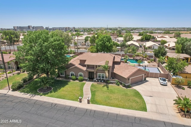 4735 E Harmony Cir, Mesa, AZ 85206 - aerial view of residential area with a pool