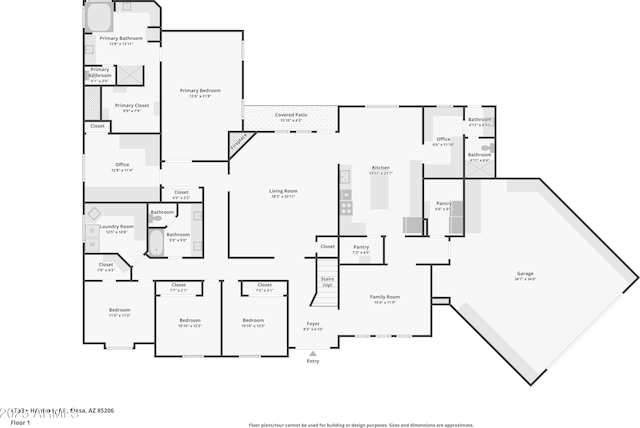 4735 E Harmony Cir, Mesa, AZ 85206 - view of floor plan / room layout