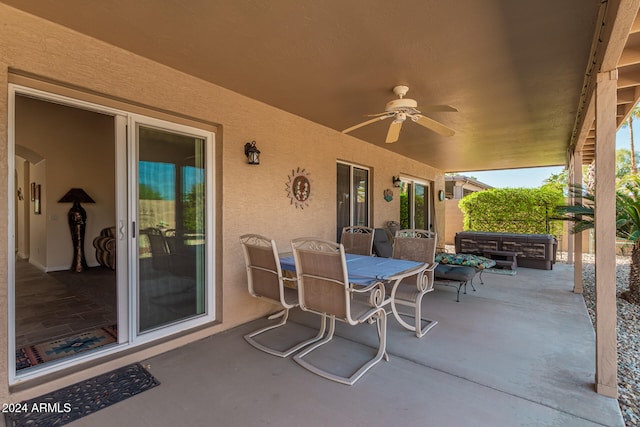 view of patio / terrace with ceiling fan