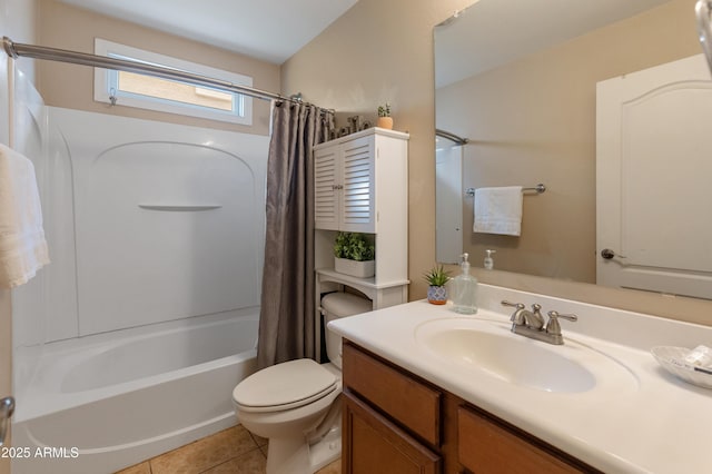 2331 E Sunland Ave, Phoenix, AZ 85040 - full bathroom featuring vanity, tile patterned floors, shower / bath combination with curtain, and toilet