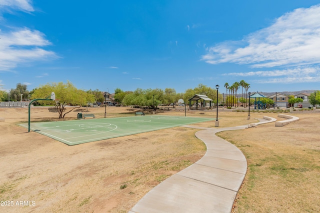 2331 E Sunland Ave, Phoenix, AZ 85040 - view of sport court with a gazebo, community basketball court, and a lawn