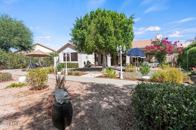 view of front of house with a patio