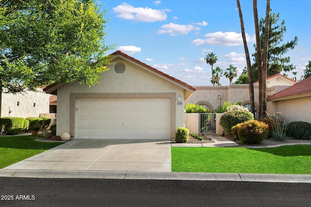 18780 N 94th Ave, Peoria, AZ 85382 - view of front of house with stucco siding, driveway, an attached garage, and a front lawn