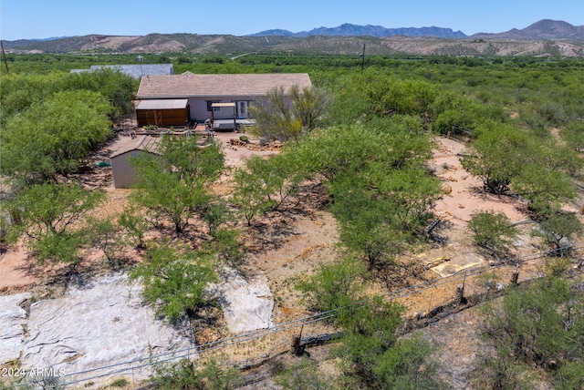 aerial view with a mountain view