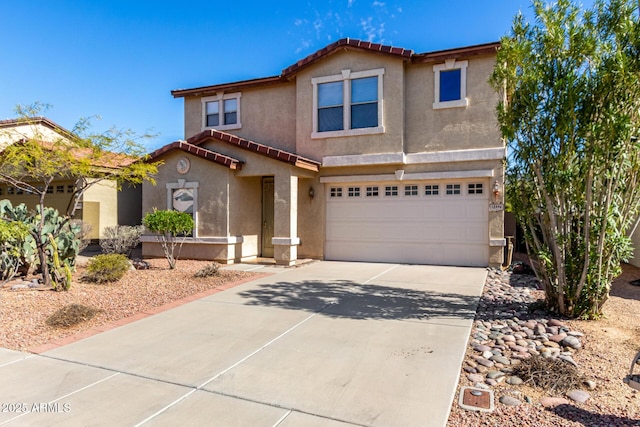 view of front of property featuring a garage