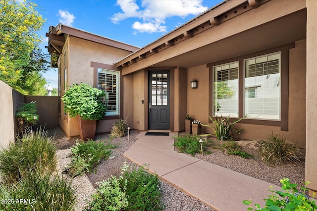 9262 E Desert Park Dr, Scottsdale, AZ 85255 - doorway to property with stucco siding
