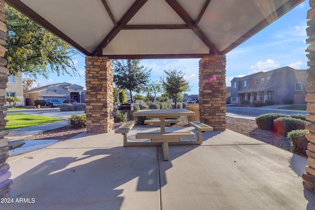 view of patio / terrace with a gazebo